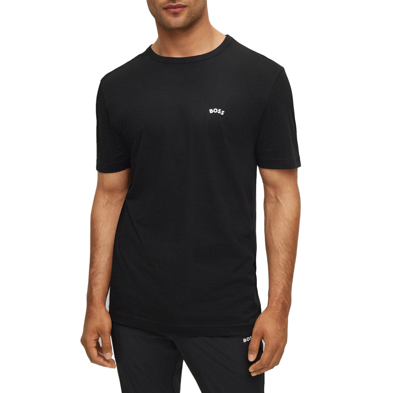 BOSS by HUGO BOSS Tee Curved Short Sleeve T-shirt in Black for Men | Lyst