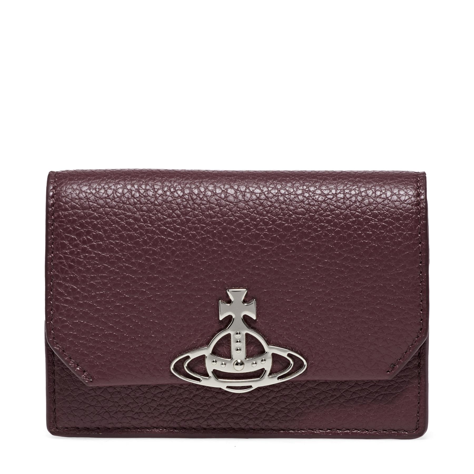Vivienne Westwood Grain Leather Business Card Holder in Purple Lyst