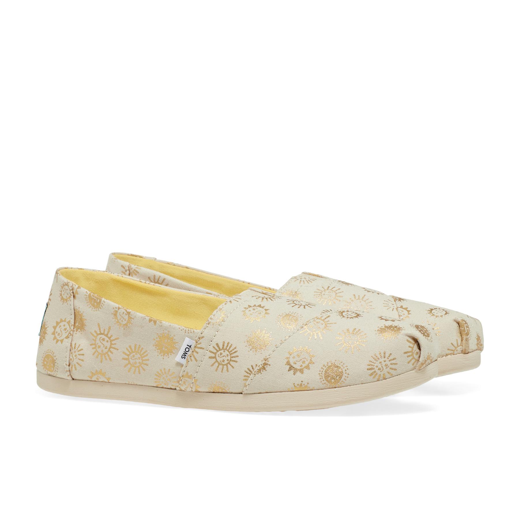 TOMS Foil Sunny Days Alpargata Slip On Trainers in Natural | Lyst