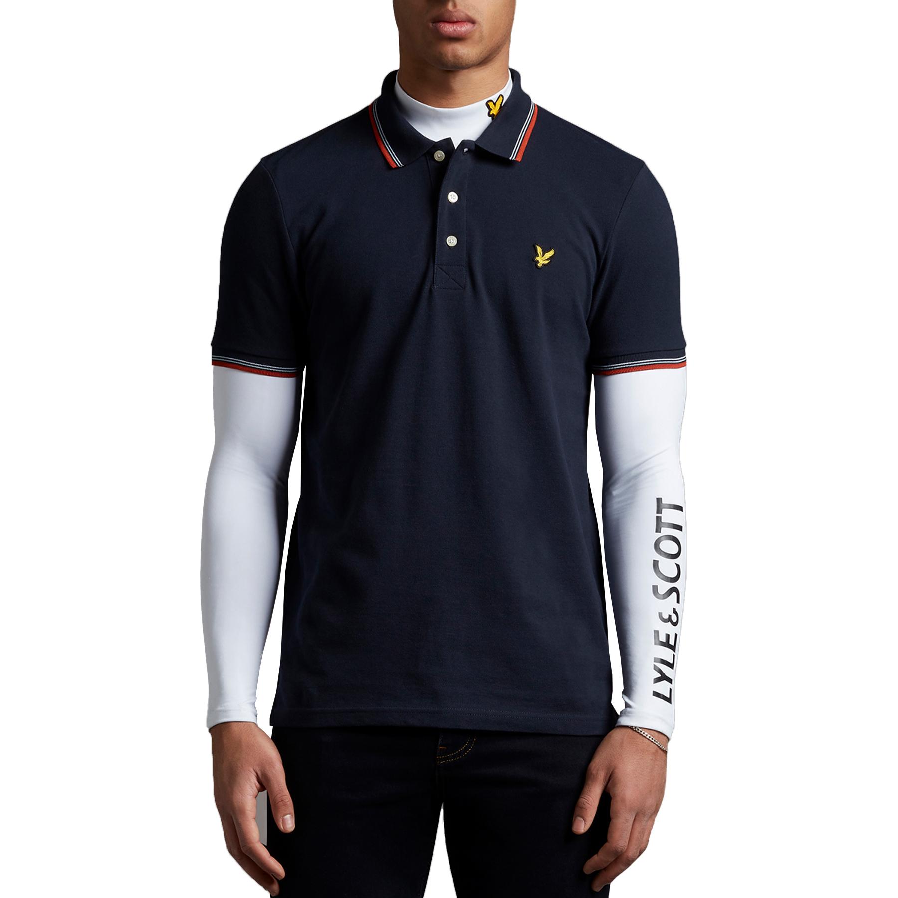 Navy All Sizes Lyle & Scott Vintage Double Tipped Mens T-shirt Polo Shirt 