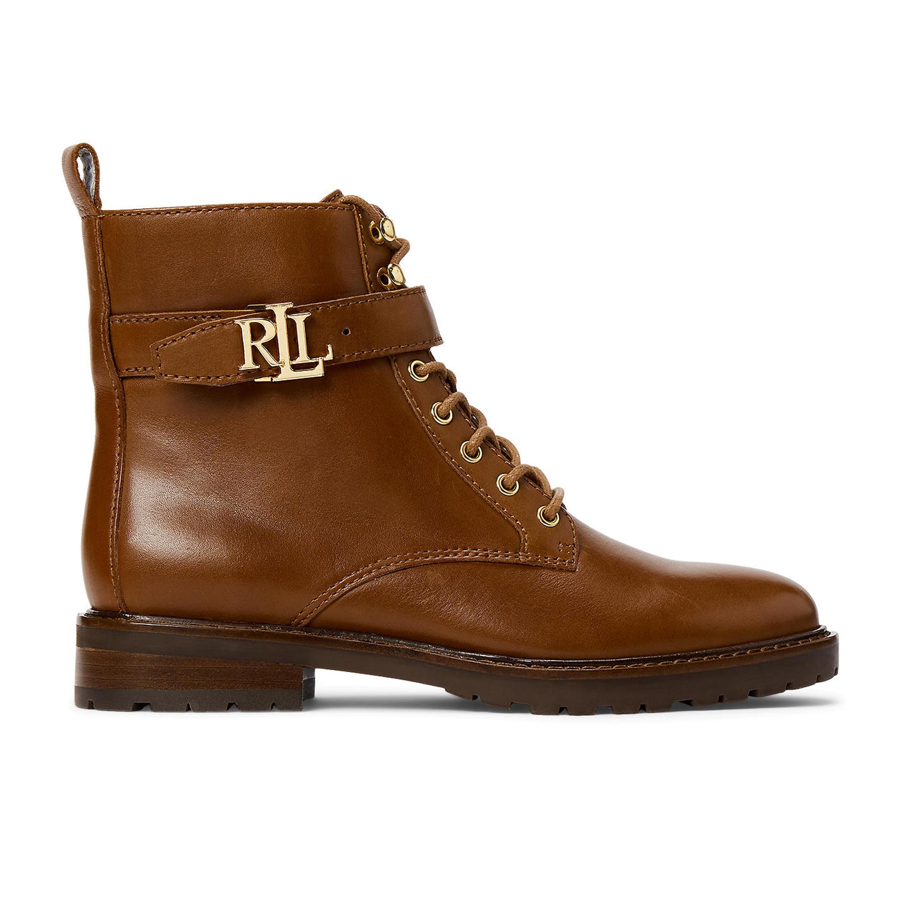Lauren by Ralph Lauren Eldridge Burnished Leather Boots in Brown Lyst
