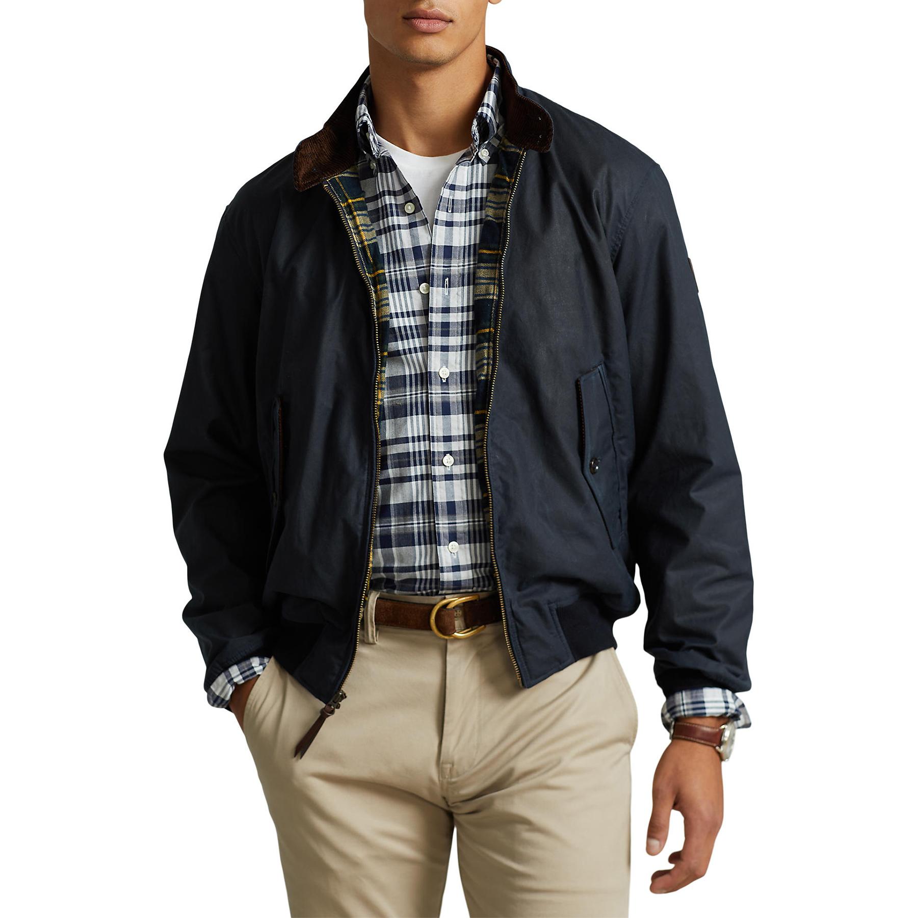 Polo Ralph Lauren Oilcloth Wax Jacket in Black for Men Lyst