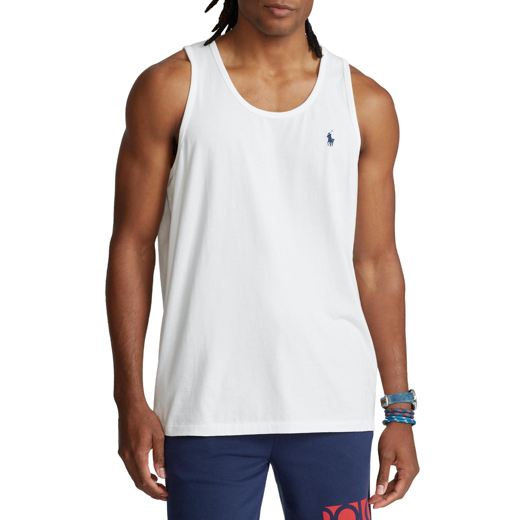 Polo Ralph Lauren Washed Jersey Tank Vest in White for Men | Lyst