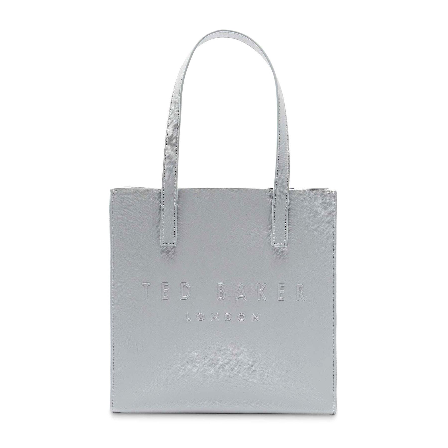 Ted Baker Icon Small Crosshatch Faux-leather Shopper in Gray | Lyst