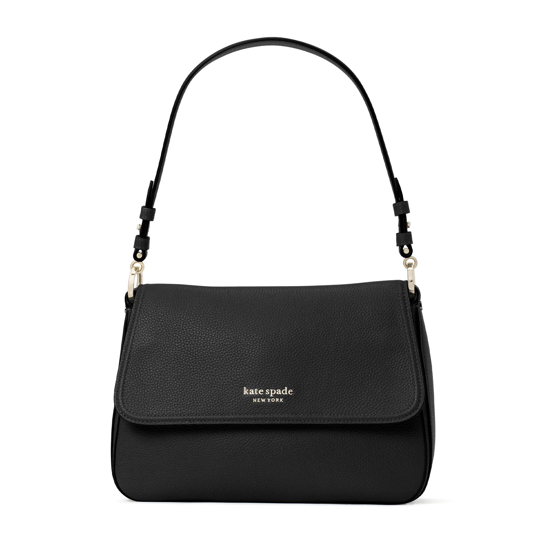 Kate Spade Pebble Pebbled Leather M Convertible Flap Handbag in Black ...