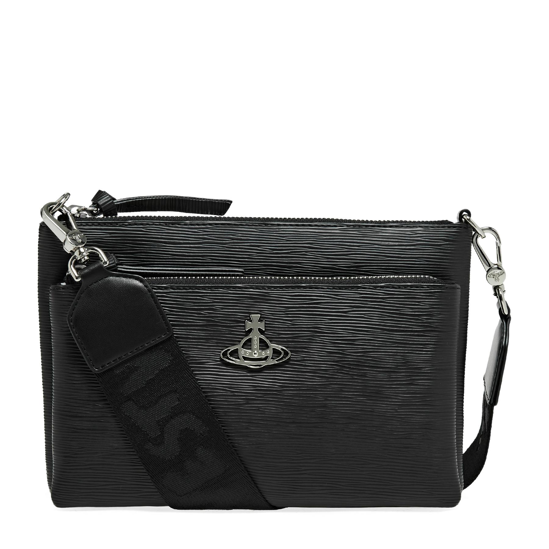 Vivienne Westwood Penny Double Pouch Crossbody Handbag in Black | Lyst