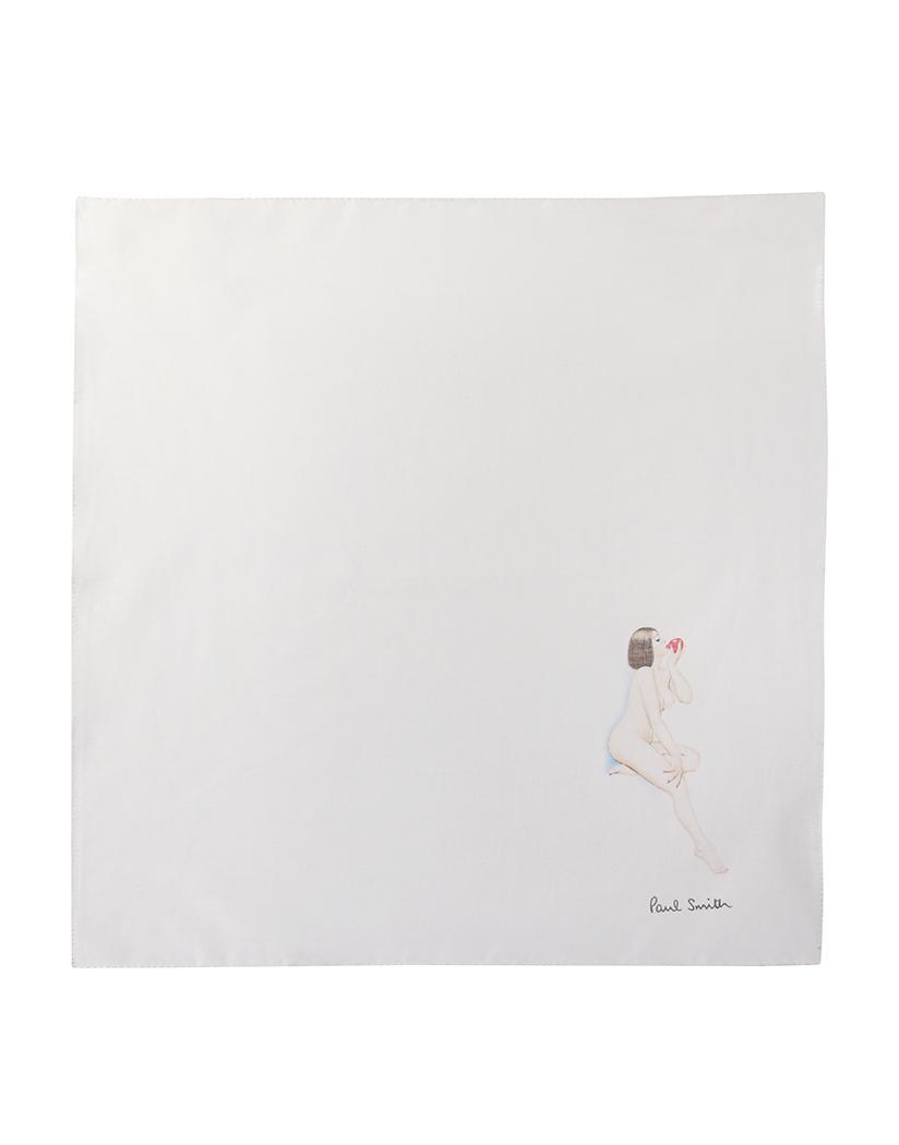 Paul Smith Cotton Naked Lady Pocket Square in White for Men | Lyst