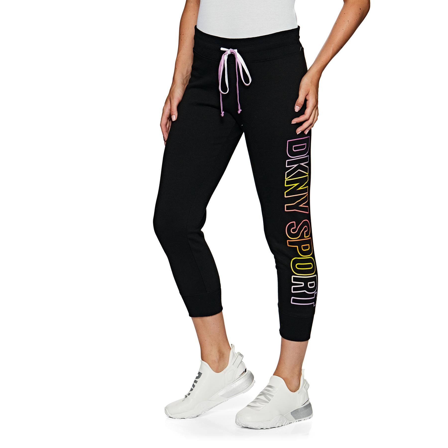 DKNY Ombre Logo Cropped Jogging Pants in Black | Lyst