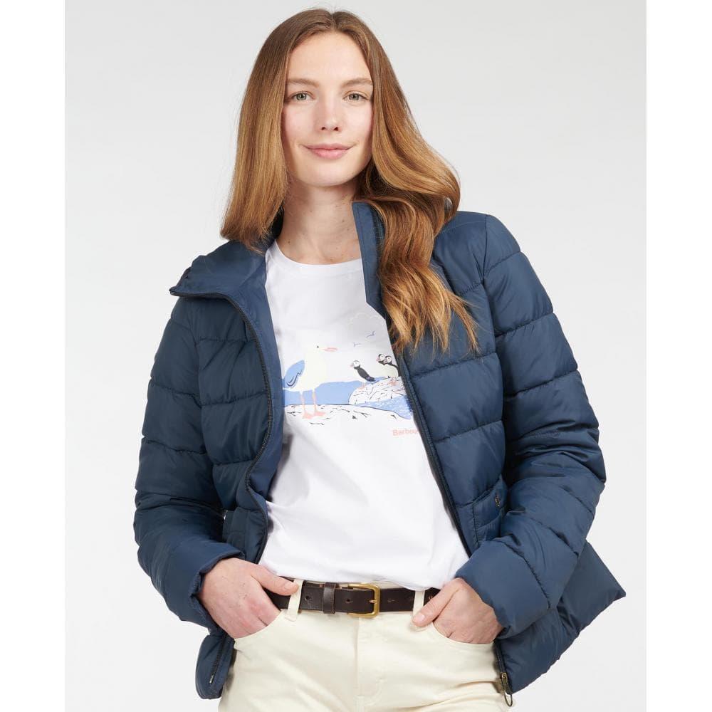 Barbour Oaktree Quilted Jacket in Navy (Blue) | Lyst