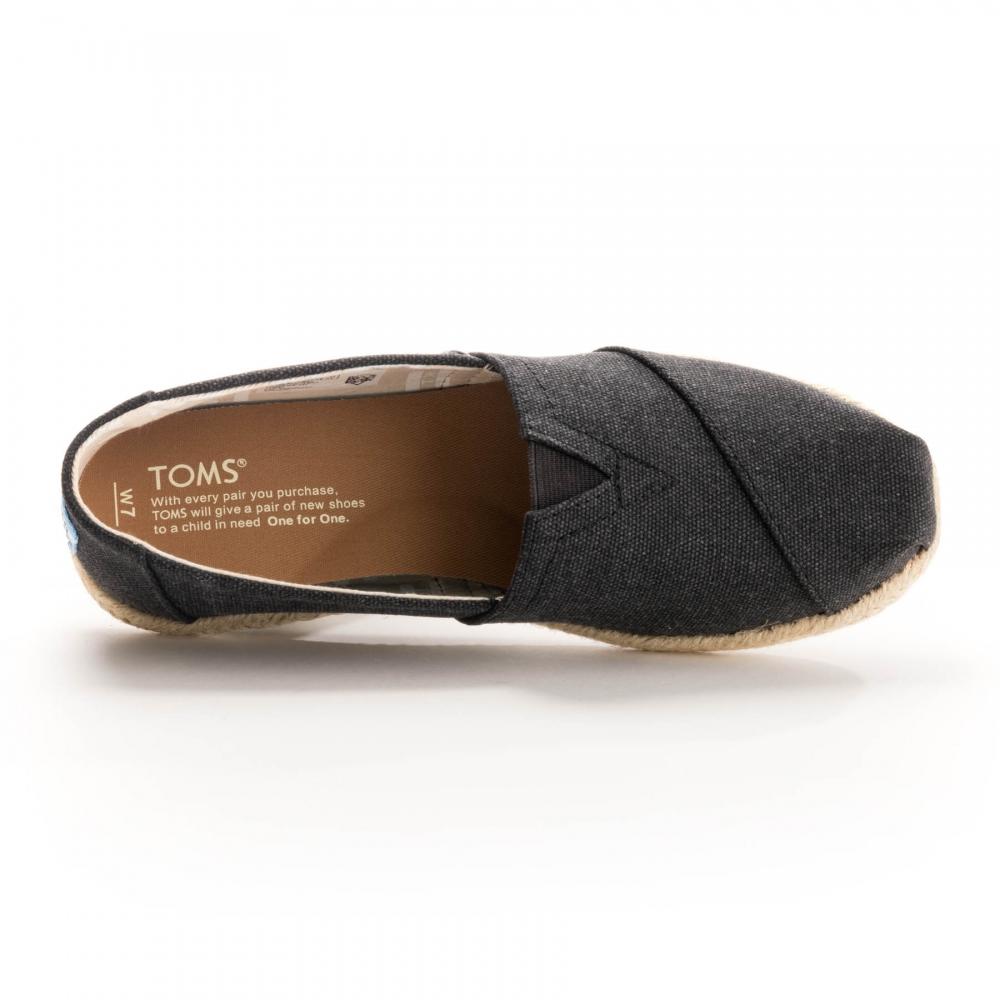toms black washed canvas women's espadrilles