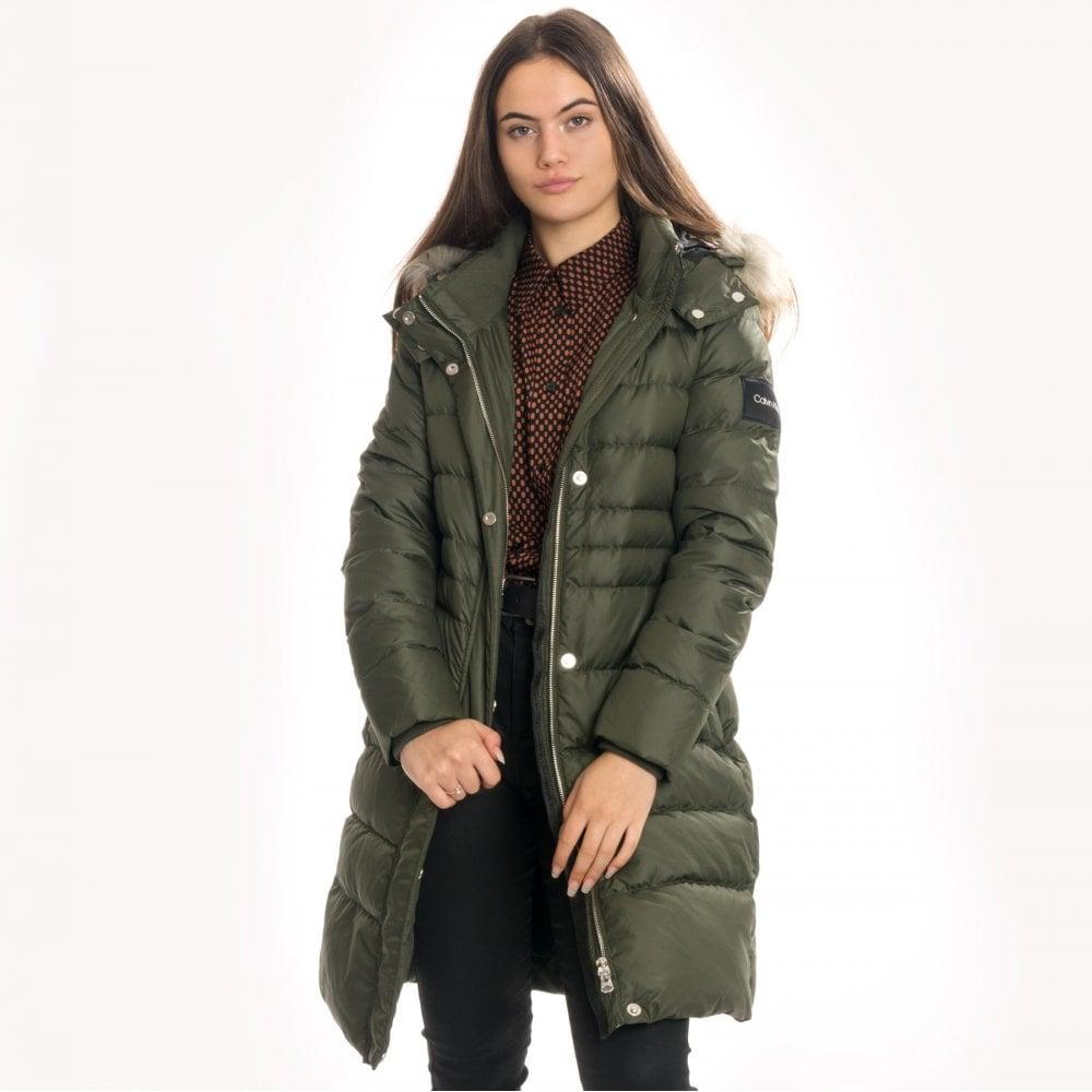 Calvin Klein Essential Down Coat in Green | Lyst Australia