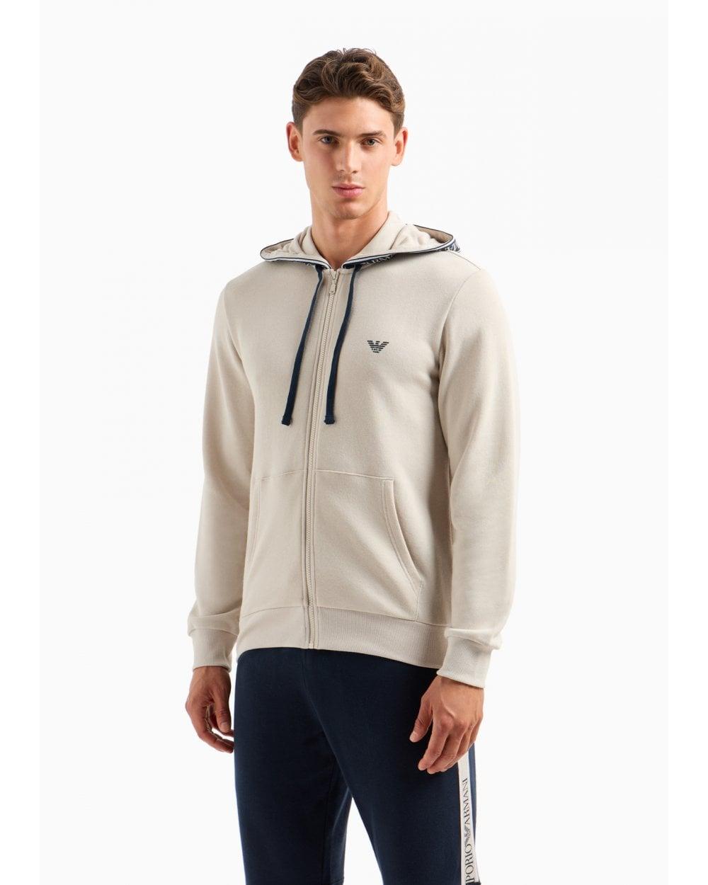 Armani flocked eagle sale hoodie