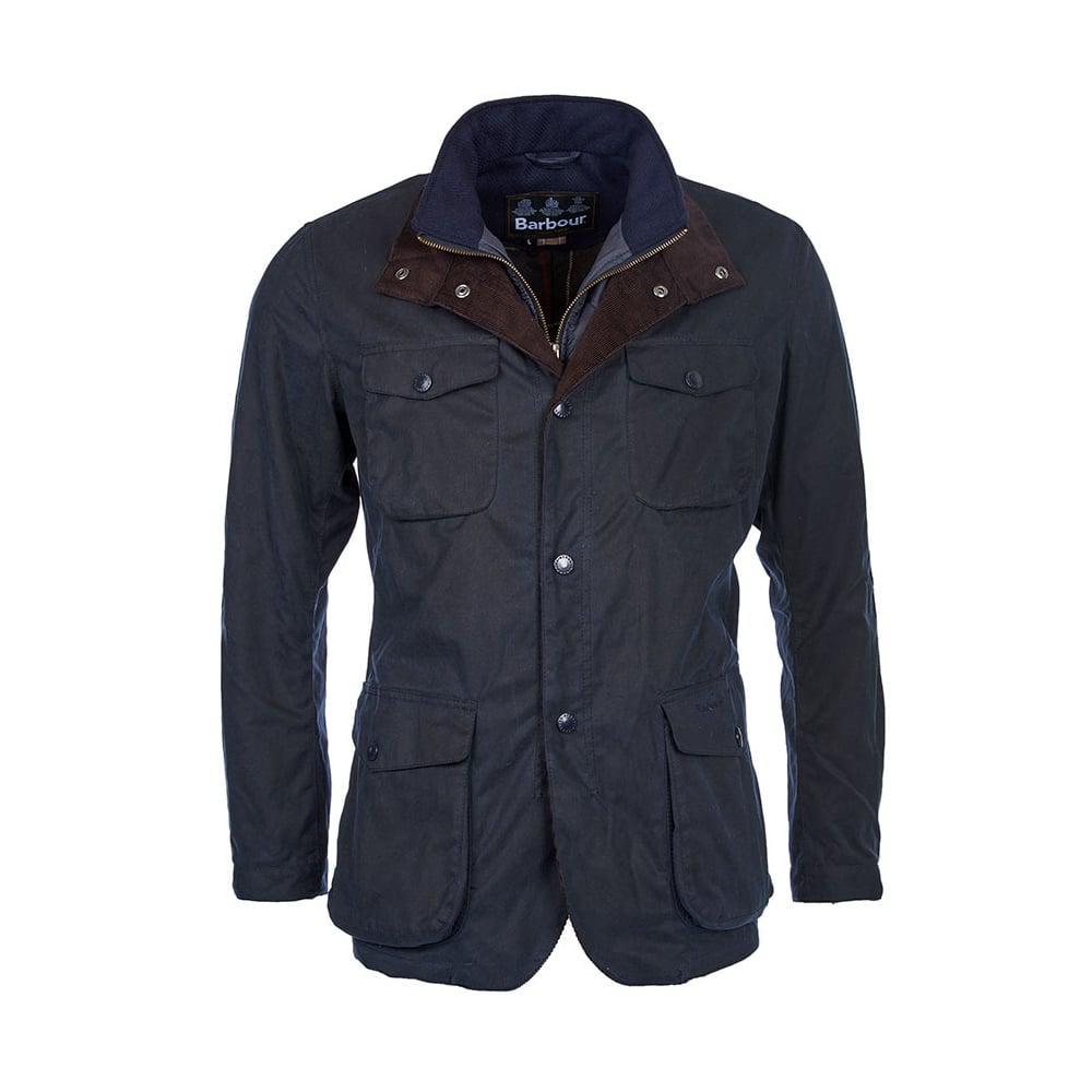 Barbour Cotton Ogston Mens Wax Jacket in Navy (Blue) for Men - Lyst