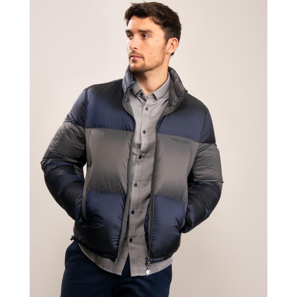 Armani Exchange Giacca Piumino Down Jacket in Blue for Men | Lyst