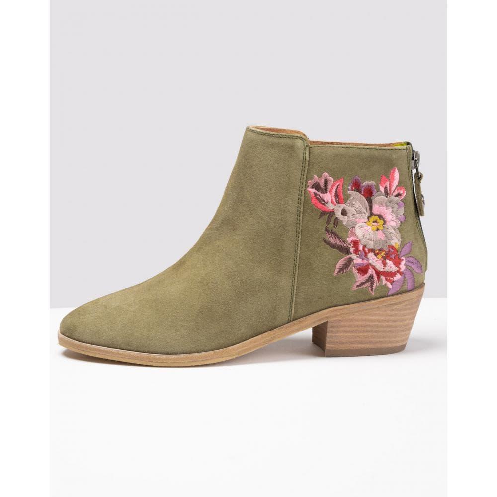 Joules Womens Elmwood Zip Up Leather Suede Ankle Boots 