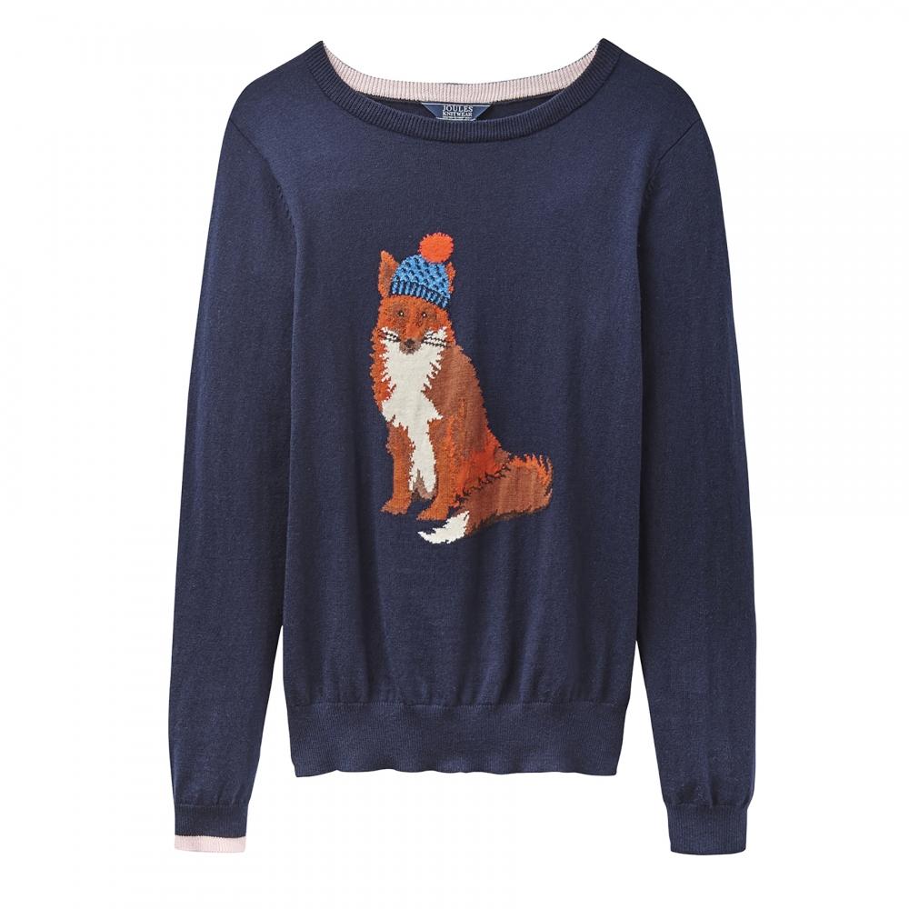 Joules Cotton Miranda Intarsia Womens Jumper (x) in Blue - Lyst