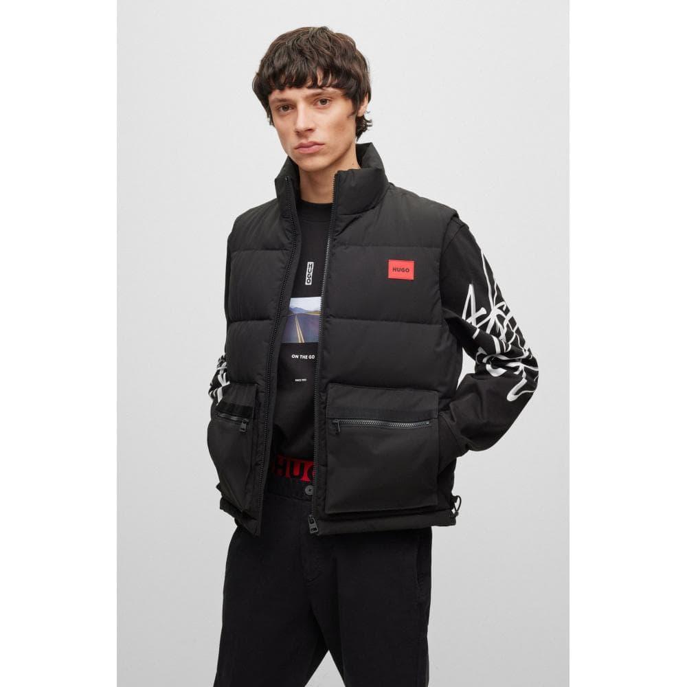 BOSS by HUGO BOSS Baltino Water-repellent Gilet With Red Logo Badge in  Black for Men | Lyst