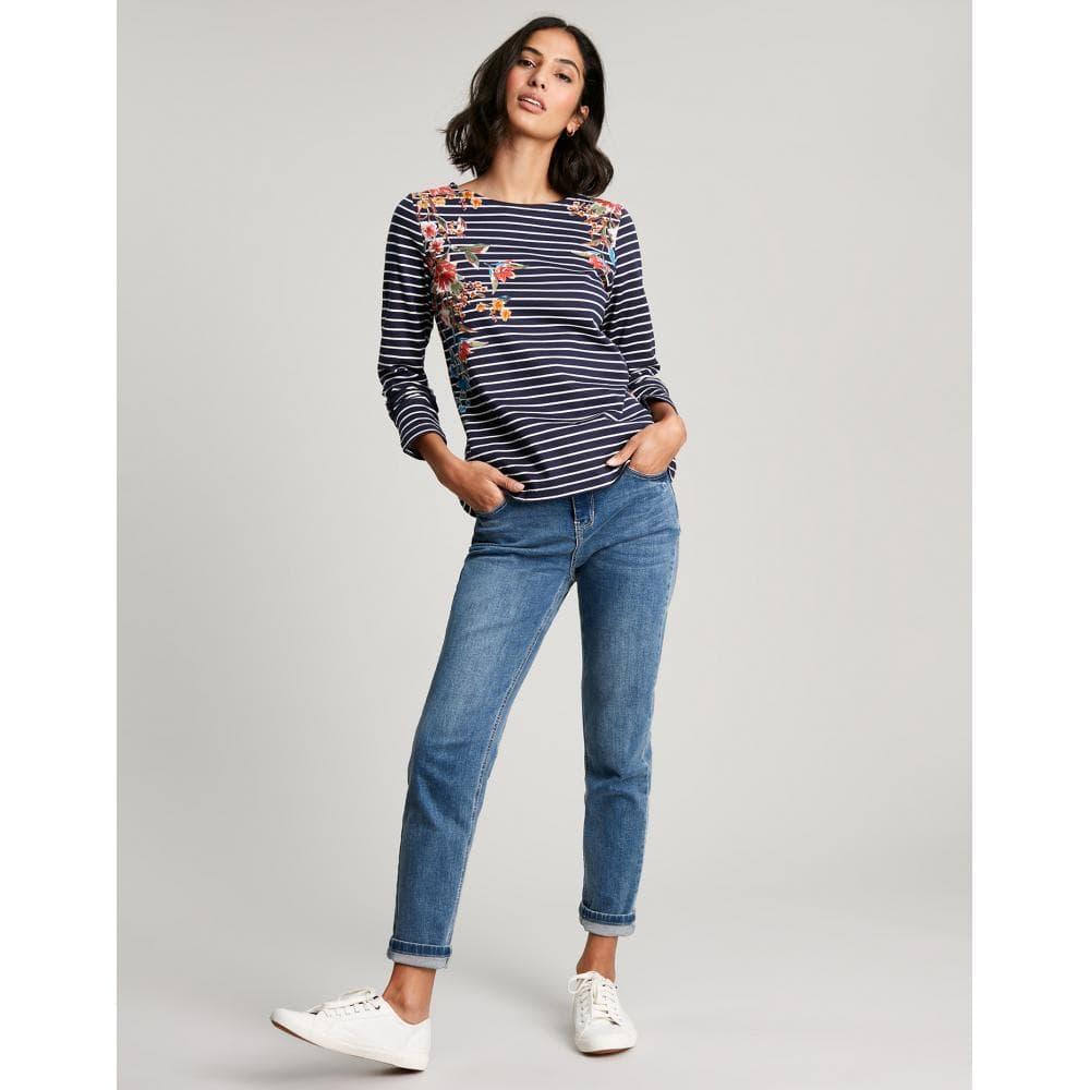 Joules Harbour Print Long Sleeve Jersey Top in Blue | Lyst UK