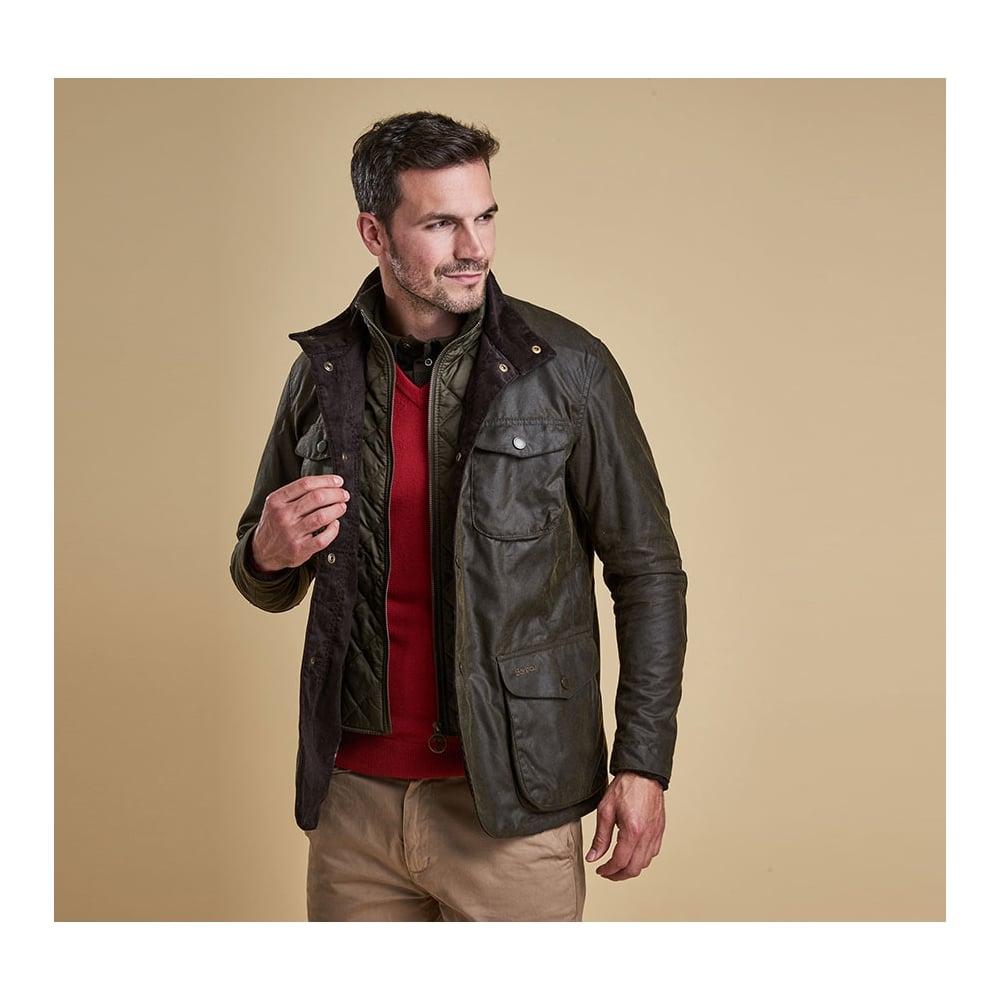 Barbour Cotton Ogston Wax Jacket in Olive (Green) for Men | Lyst