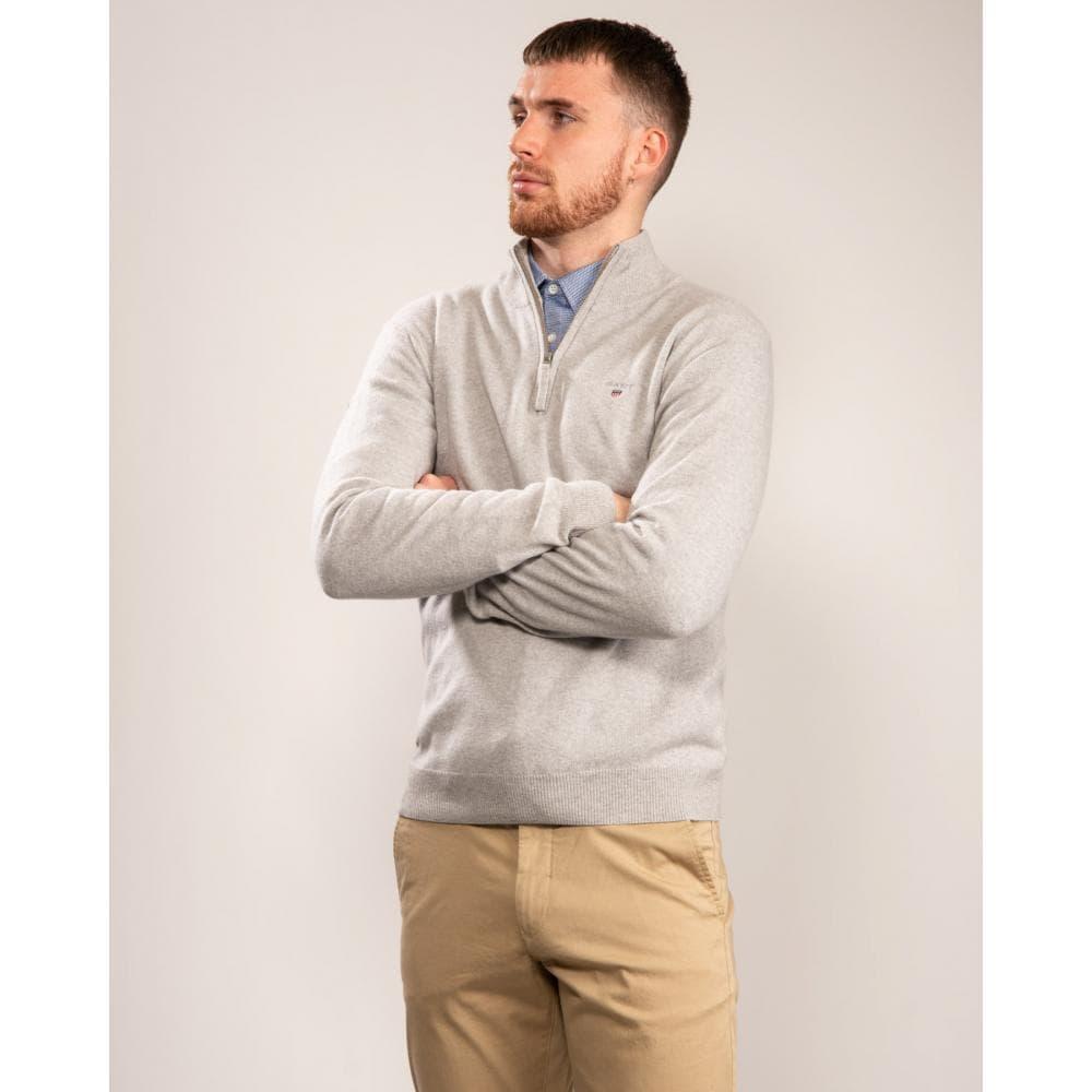 gant superfine lambswool half zip sweater