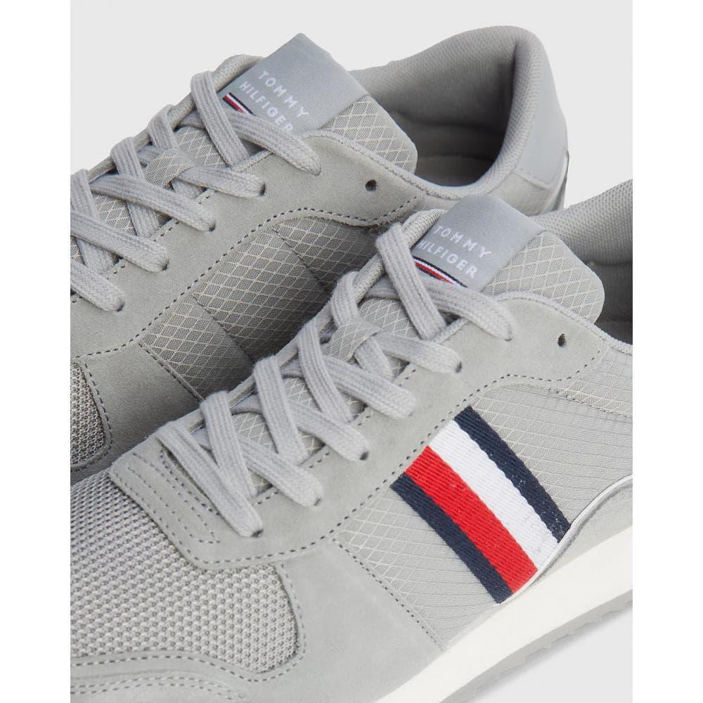 Tommy Hilfiger Runner Evo Mix Suede Trainers in White for Men | Lyst