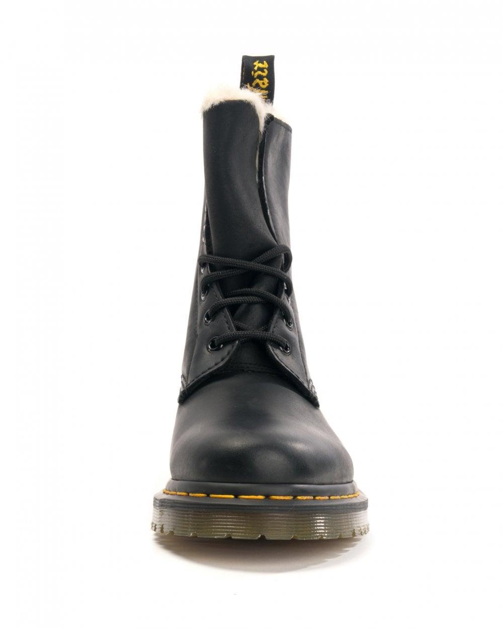Dr. Martens 1460 Serena Wyoming Faux Fur Lined Boot in Black | Lyst