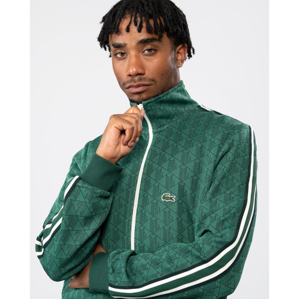 Lacoste Monogram Tracksuit Jacket in Green for Men | Lyst