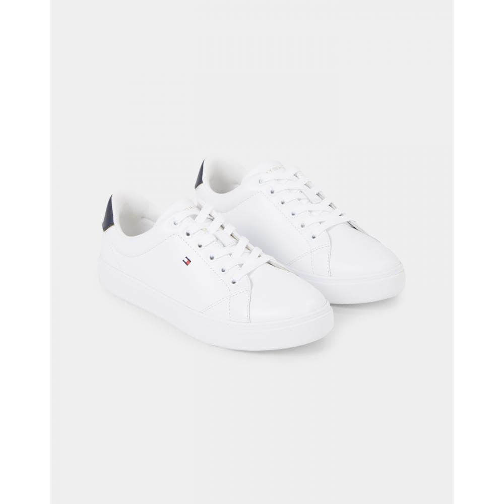 Tommy Hilfiger Essential Leather Court Sneakers in White | Lyst