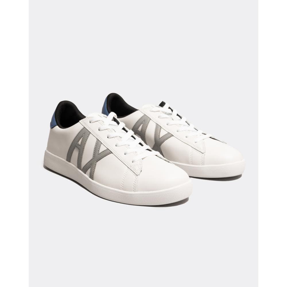 Armani Exchange Ax Logo Perforated Leather Trainers in White for Men