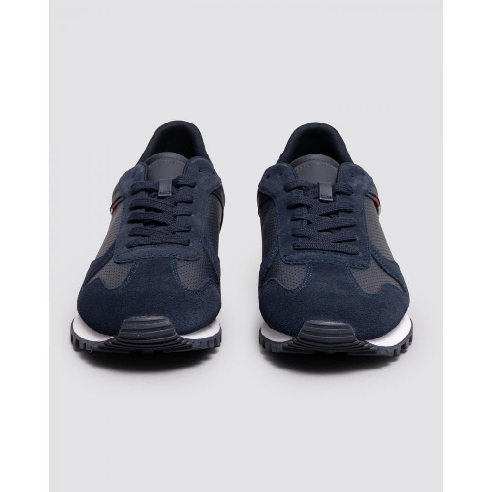 Tommy Hilfiger Elevated Runner Leather Mix Trainers in Blue for Men | Lyst