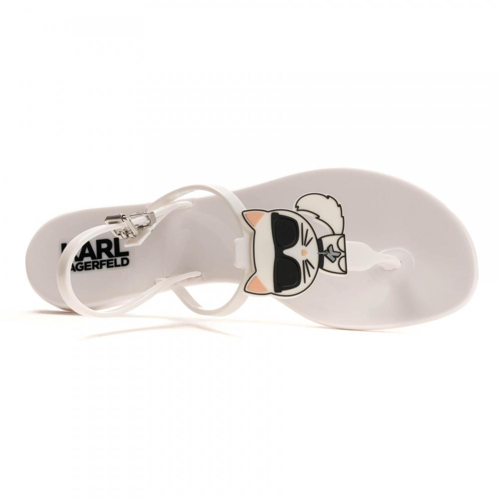 Karl Lagerfeld Jelly Karl Ikonic Sling Sandals in White | Lyst