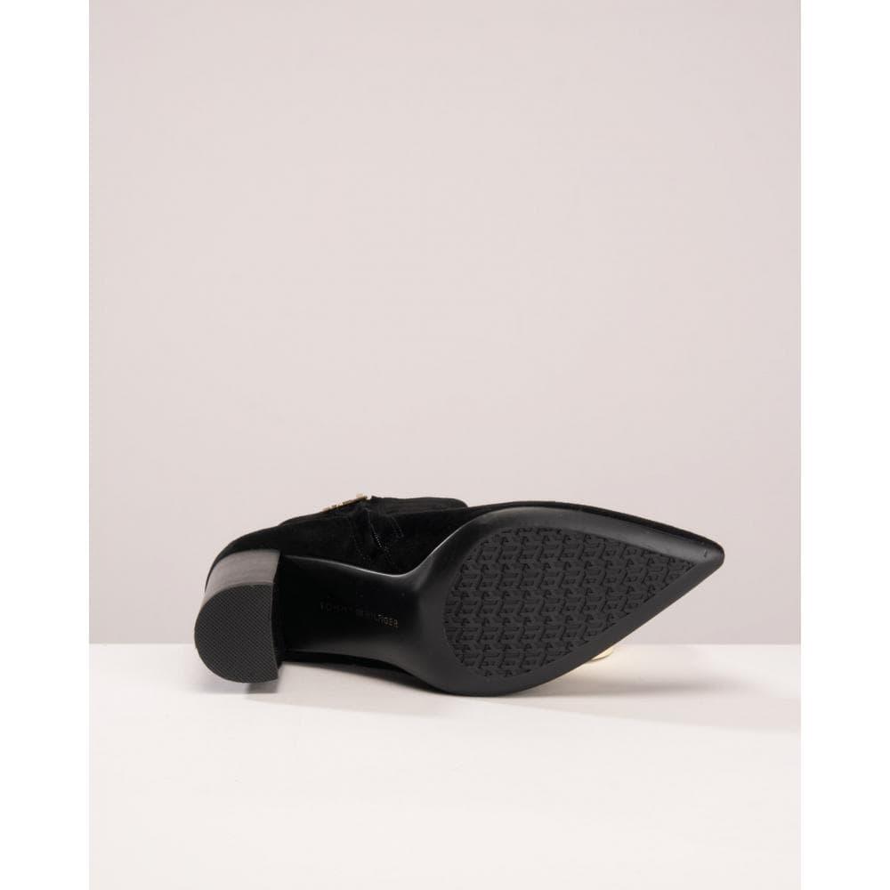 Tommy Hilfiger Essential Suede High Heel Boot in Black | Lyst