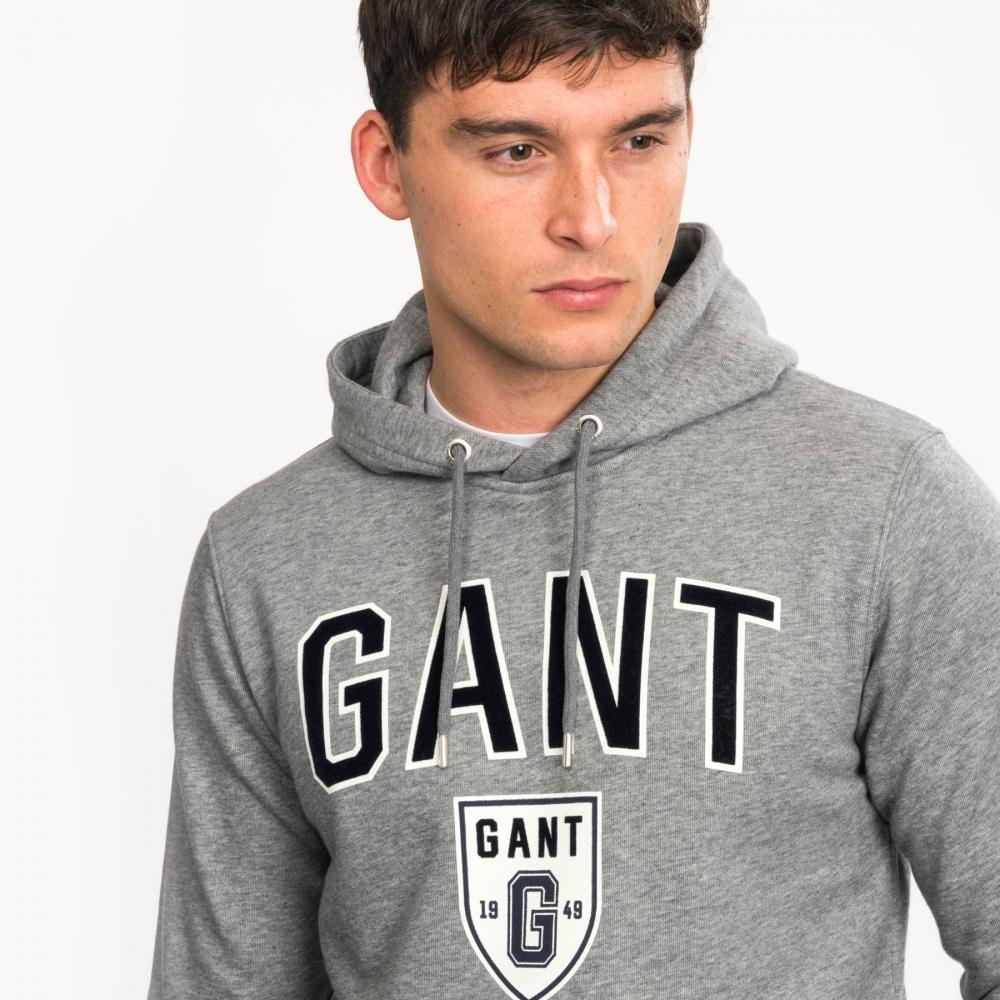 GANT Denim Gift Giving Sweat Hoodie in Dark Grey Melange (Gray) for Men -  Lyst