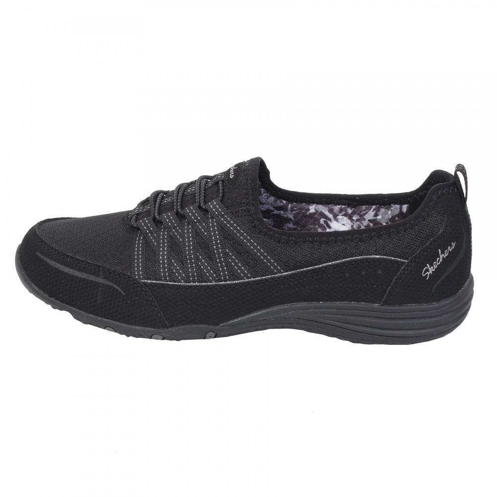 skechers black womens trainers