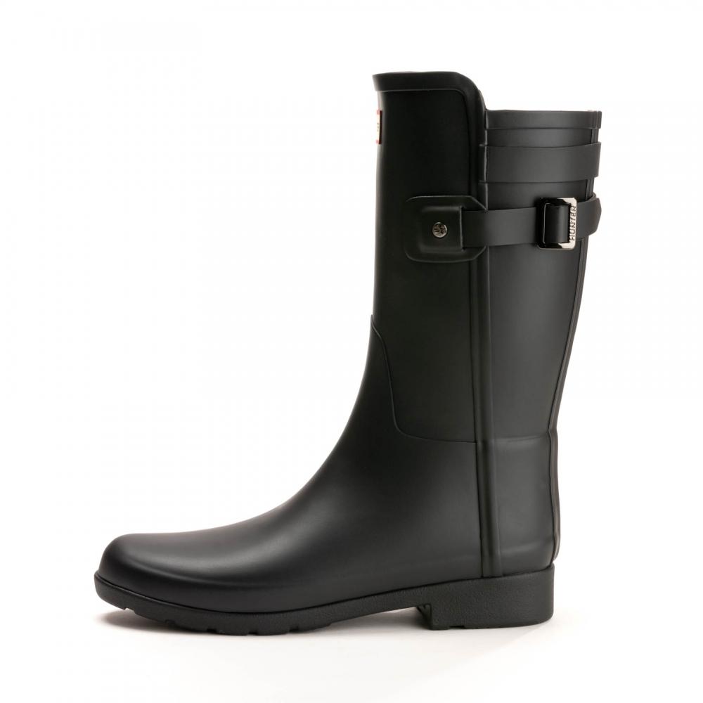 hunter original refined back strap black wellington boots