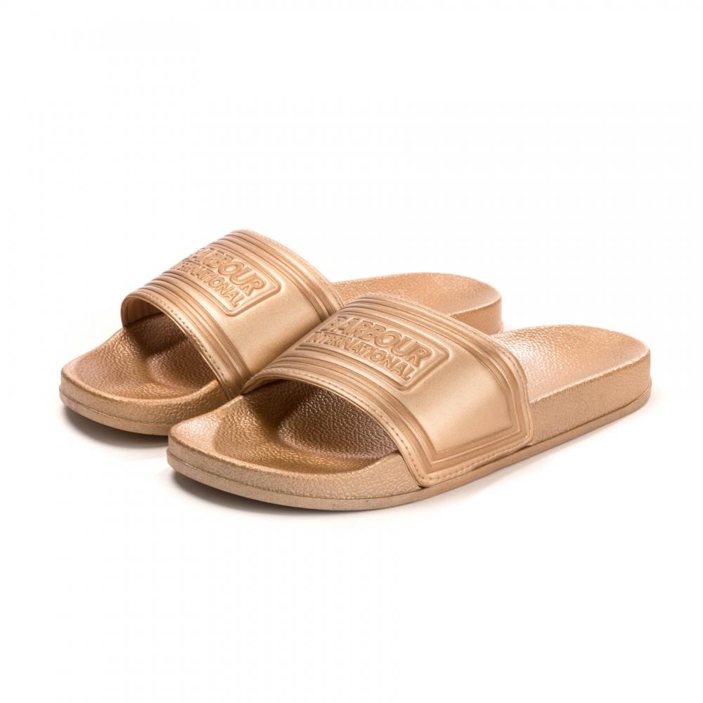 Barbour slippers womens gold sale