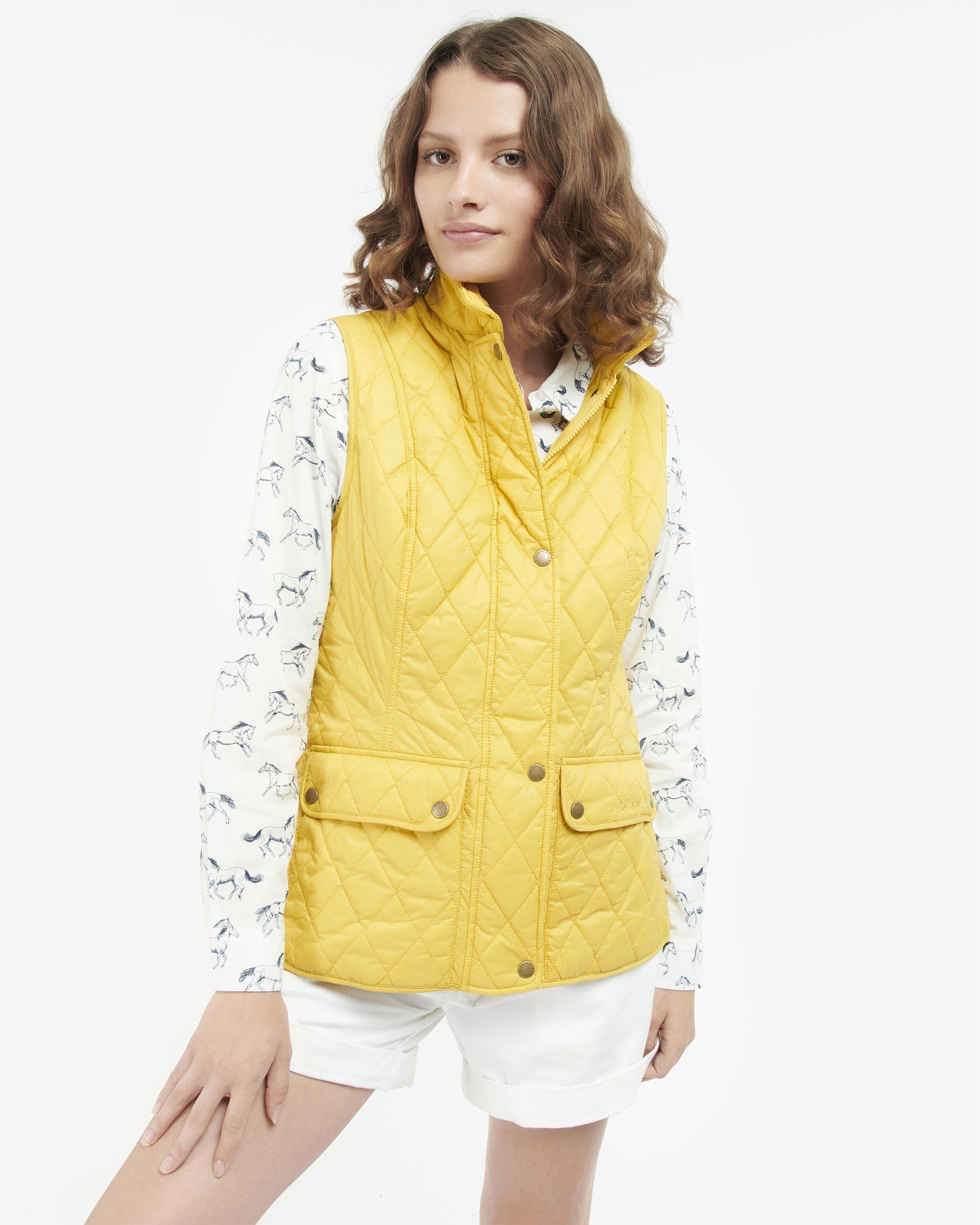 Barbour vest best sale yellow