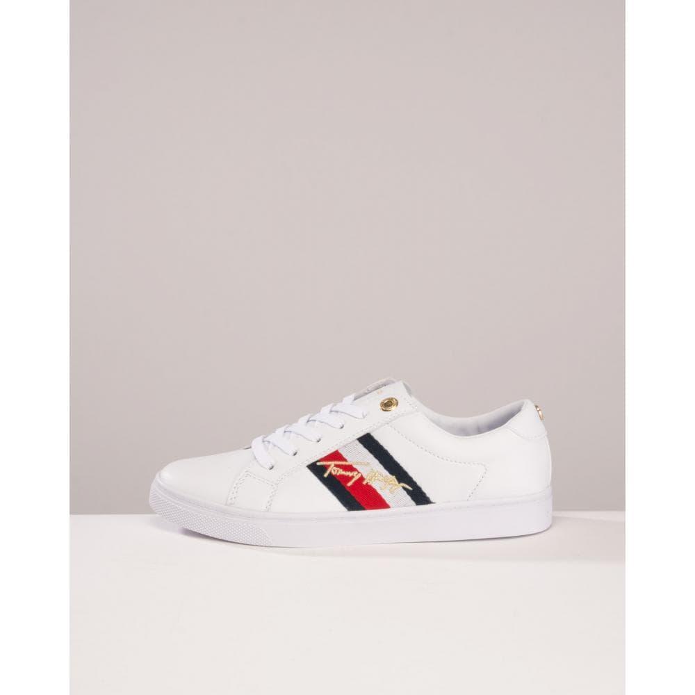 tommy hilfiger metallic signature cupsole trainers