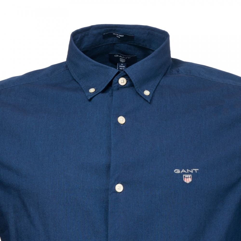 GANT O1. Tp Indigo Solid Slim Bd Mens Shirt in Dark Indigo (Blue) for Men -  Lyst