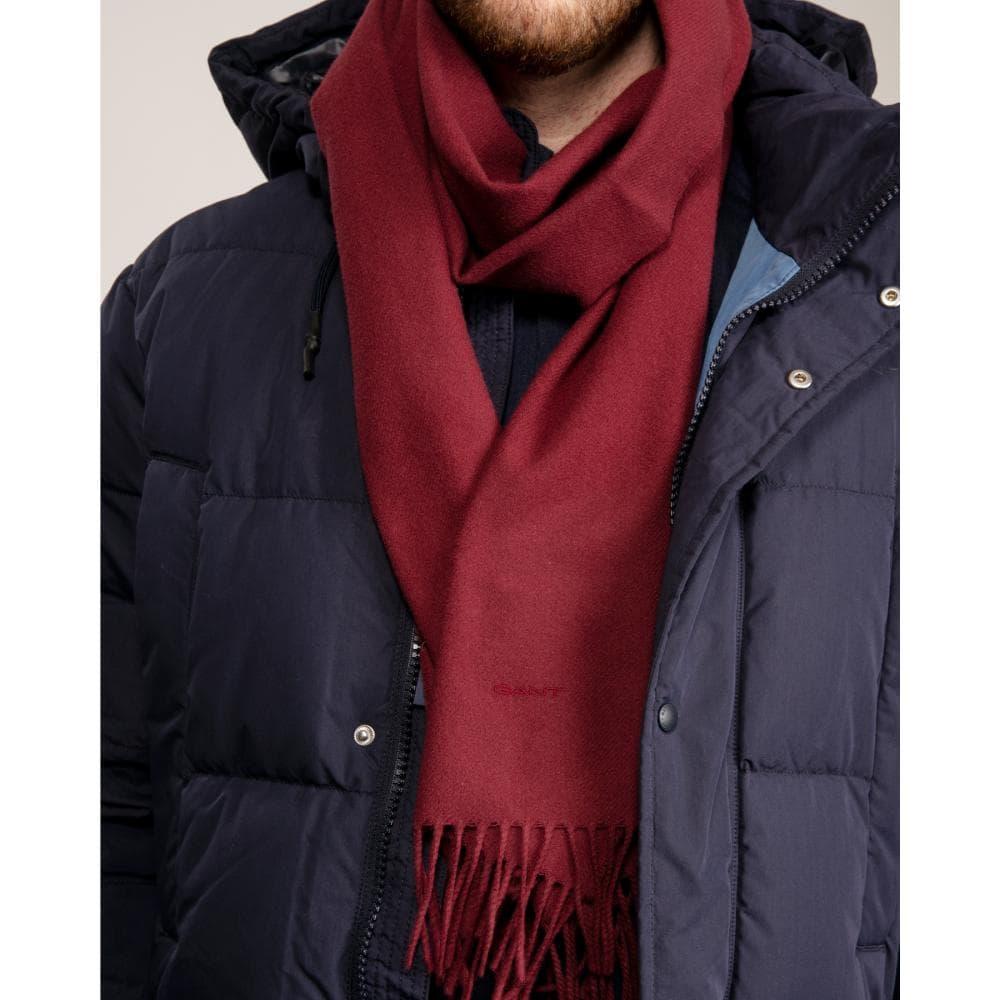 GANT Solid Wool Scarf in Red for Men - Lyst