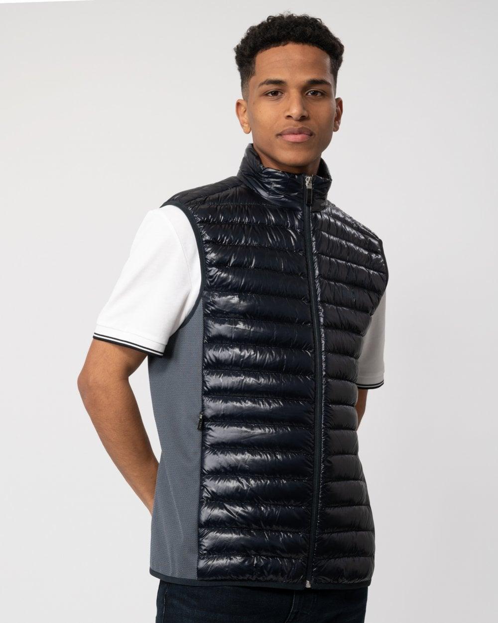 BOSS Boss V Techno Padded Gilet Colour: Dark 402, Size: L in Blue 