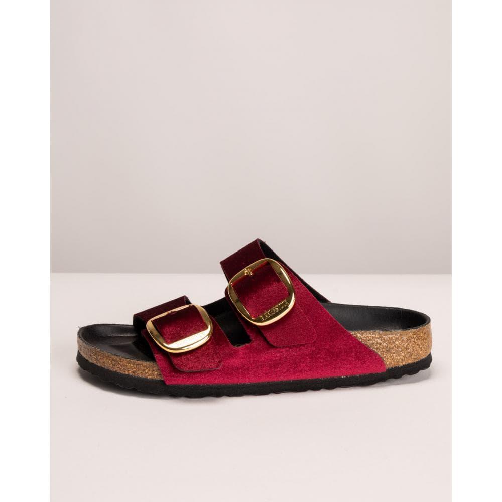 Birkenstock Arizona Bb Tx Velvet Sandals in Red | Lyst