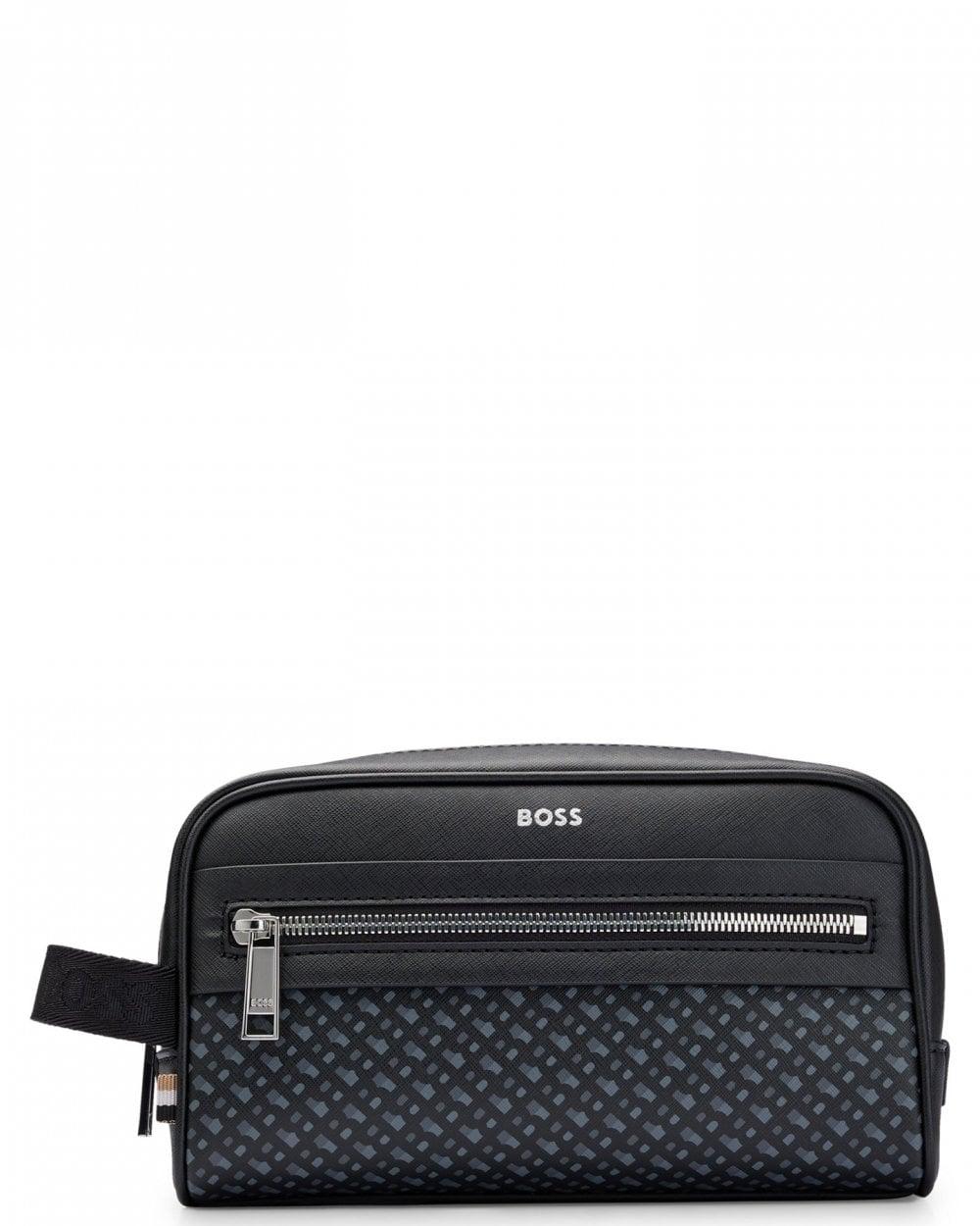 BOSS by HUGO BOSS Zair Structured-fabric Washbag With Monogram Print in  Black for Men | Lyst