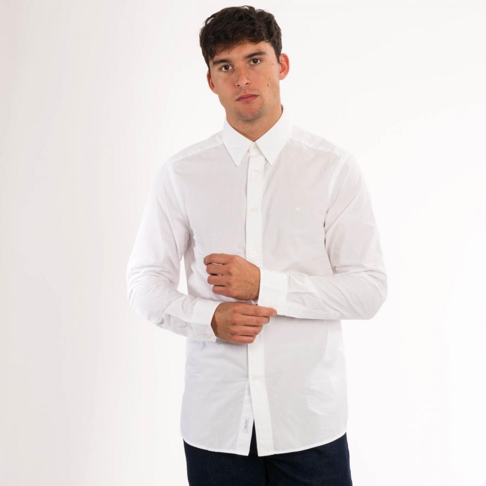 Calvin Klein Hidden Button Down Shirt in White for Men | Lyst UK
