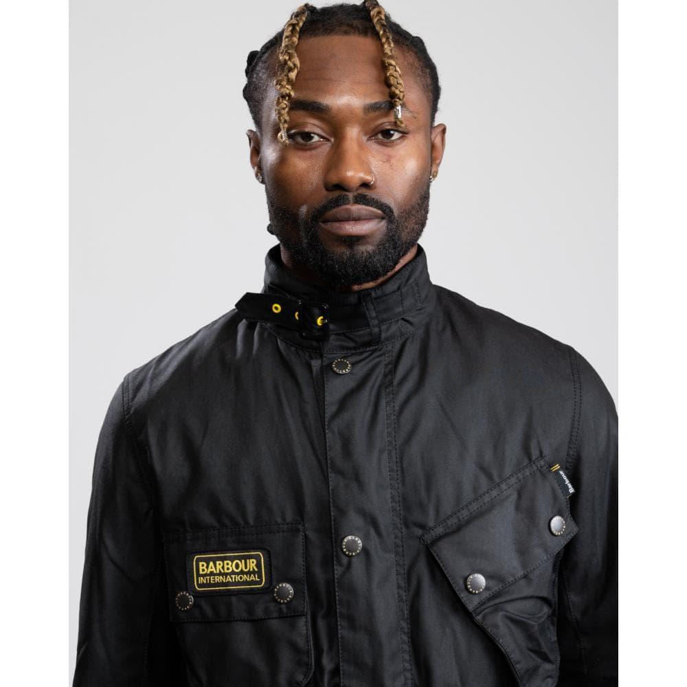 Barbour Cotton Slim International Wax Jacket in Black/Black (Black) for Men  - Save 57% | Lyst