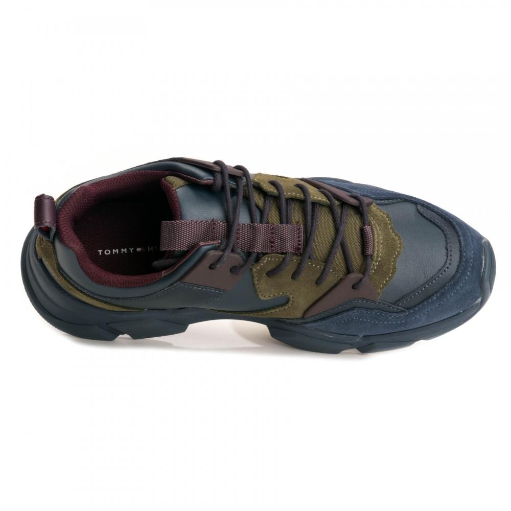 chunky material mix sneaker
