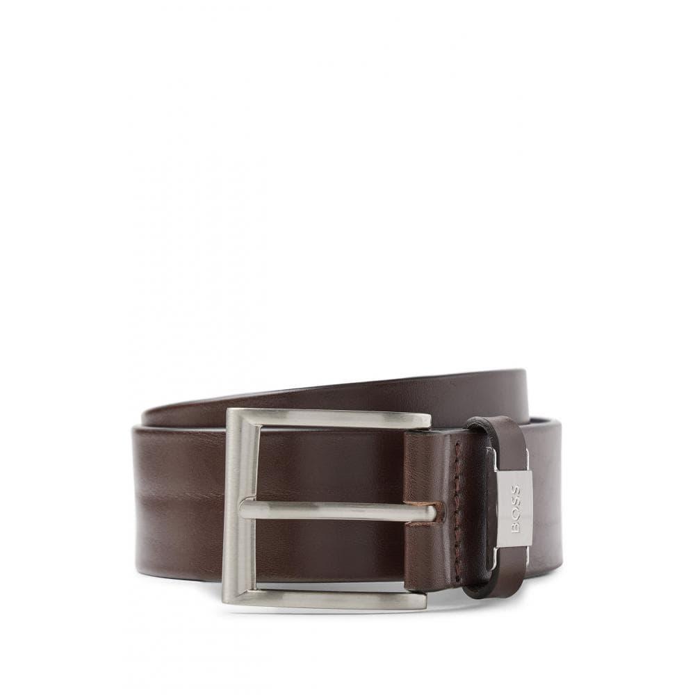 BOSS Orange Connio Leather Belt in Brown for Men | Lyst