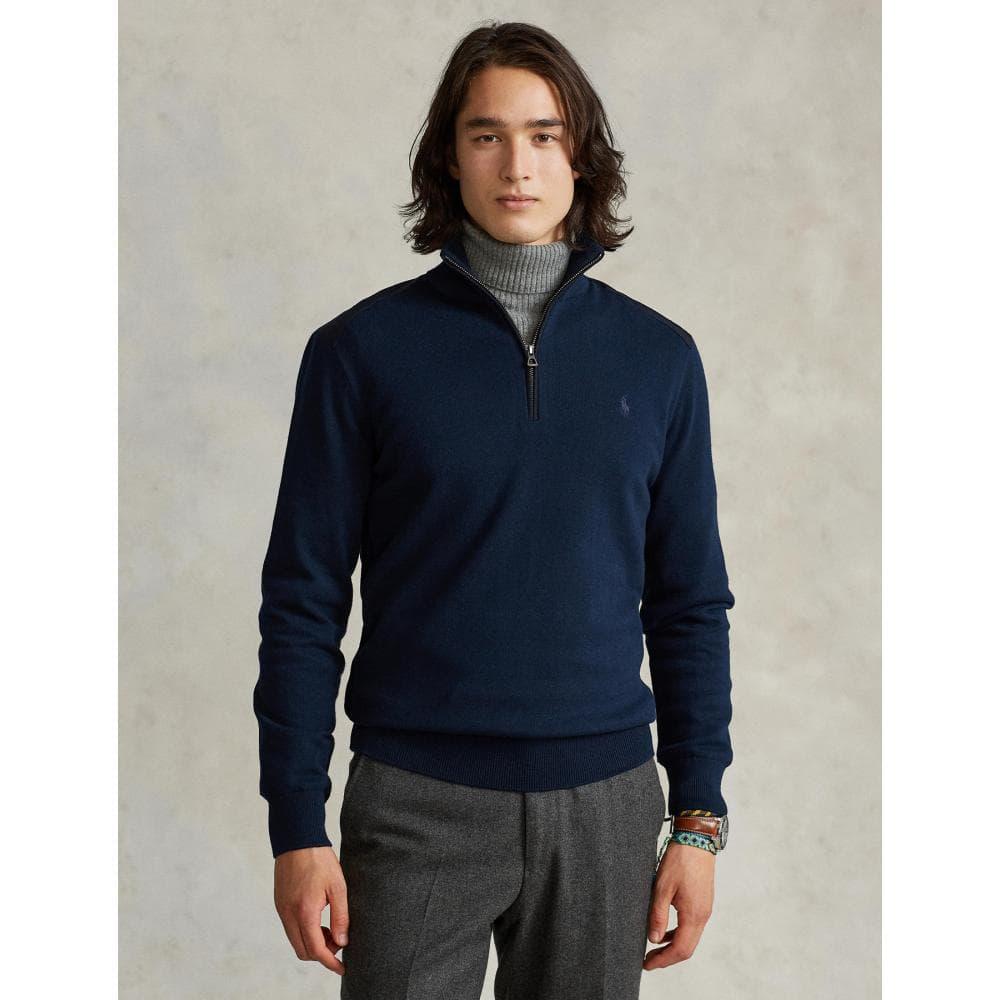 Polo Ralph Lauren Cotton Hybrid Quarter-zip Pullover in Blue for Men | Lyst