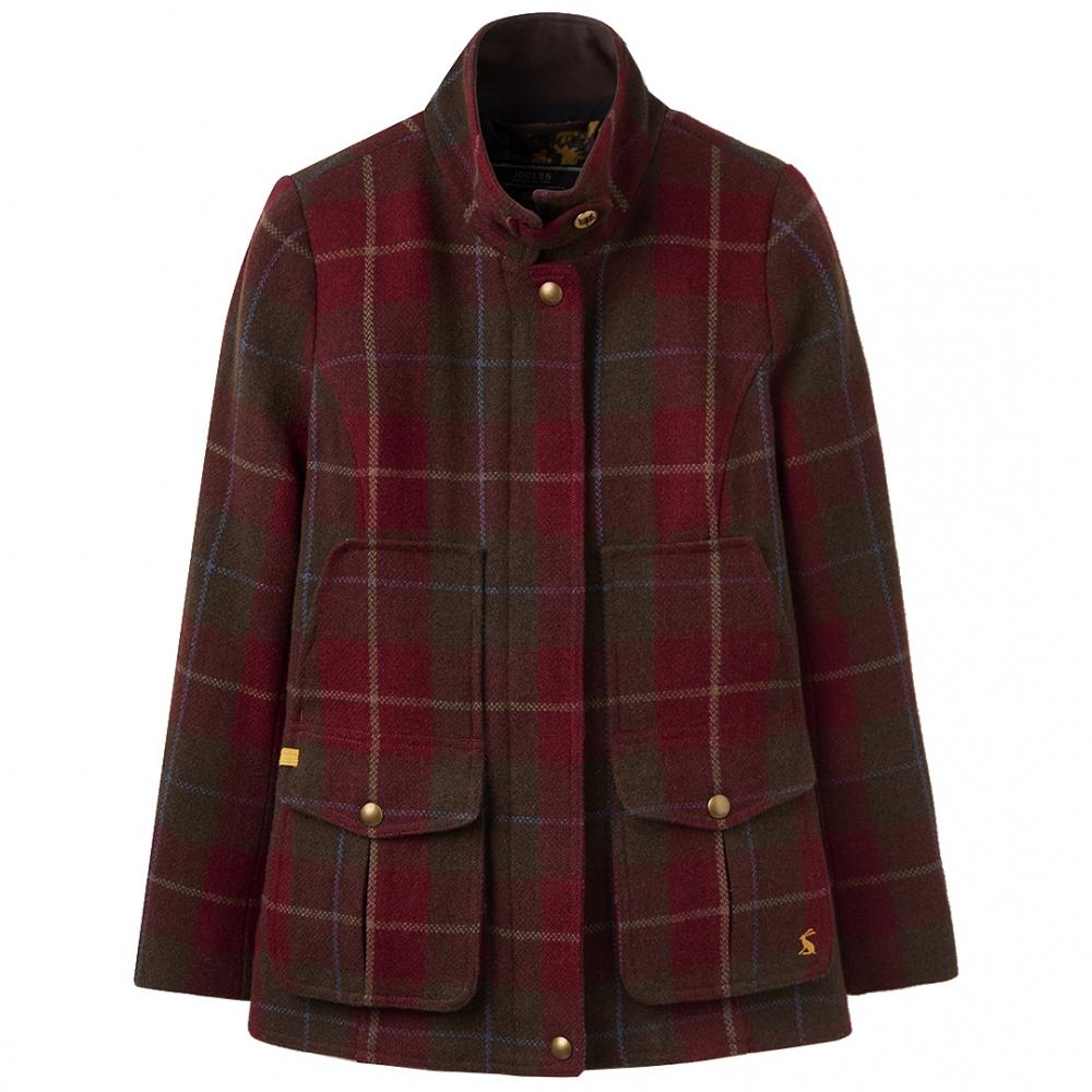 Joules Fieldcoat Tweed Womens Coat (z) in Red | Lyst