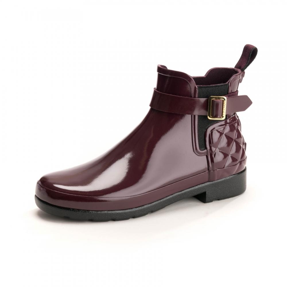 HUNTER Rubber Refined Gloss Quilted Chelsea Boots - Lyst